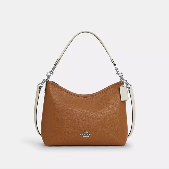 NWT Coach Laurel Shoulder Crossbody Bag Colorblock Light Saddle Chalk CT850 RARE